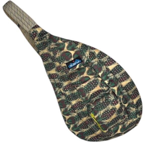 KAVU Original Rope Sling Bag Adjustable Strap Feather Print - 20" x 11" x 5" - Picture 1 of 10